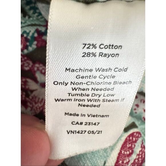 Talbots Cotton Blend Floral Lightweight Button-Up Shirt Plus Sz 2X #2499 - Picture 10 of 13